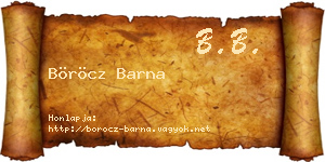 Böröcz Barna névjegykártya